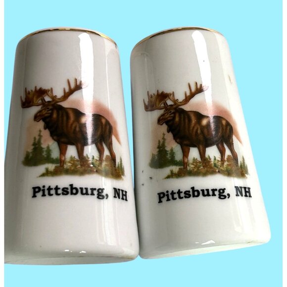Vintage Pittsburg NH Moose Salt & Pepper Shakers - Picture 1 of 5